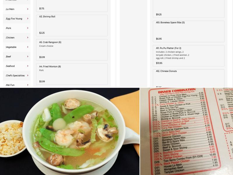 China King Menu