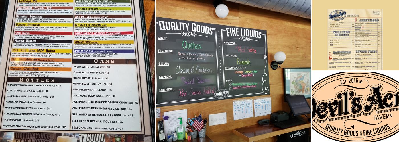 Devil's Acre Tavern Menu