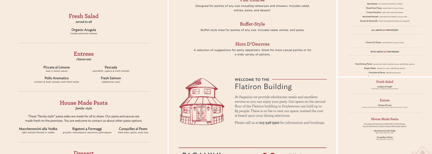 Paganini Ristorante Menu