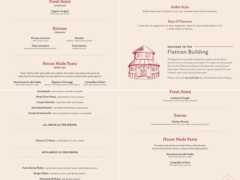 Paganini Ristorante Menu