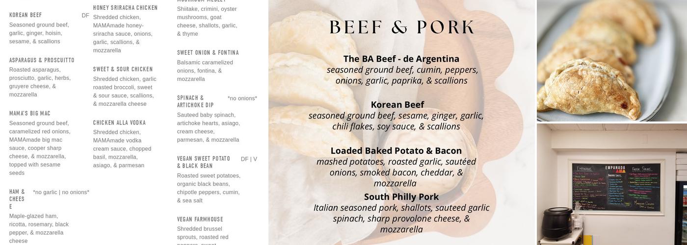 Empanada Mama Menu