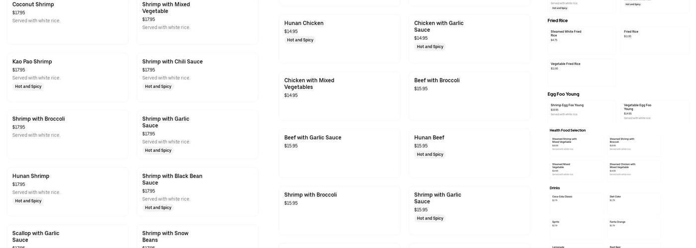 King's Buffet Menu