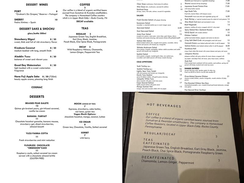 OOKA Restaurant Bar . Sushi .Hibachi Menu