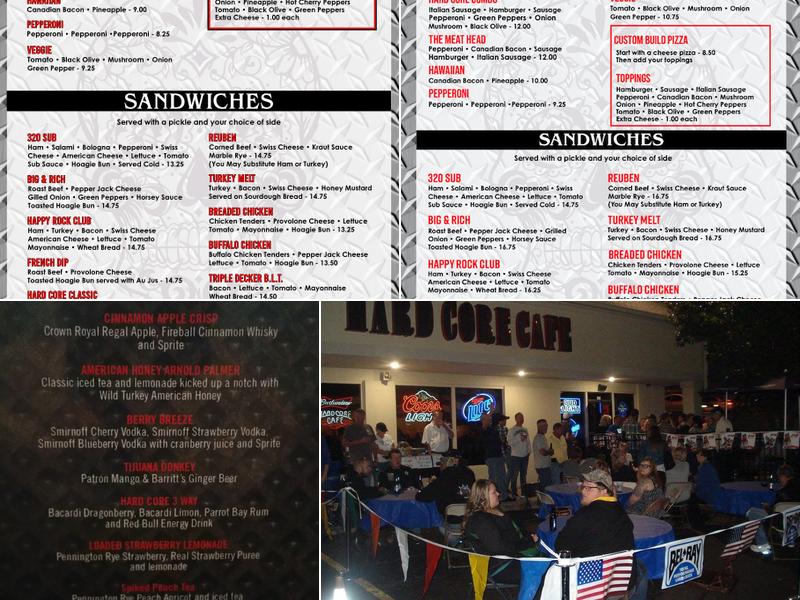 Hard Core Cafe Menu