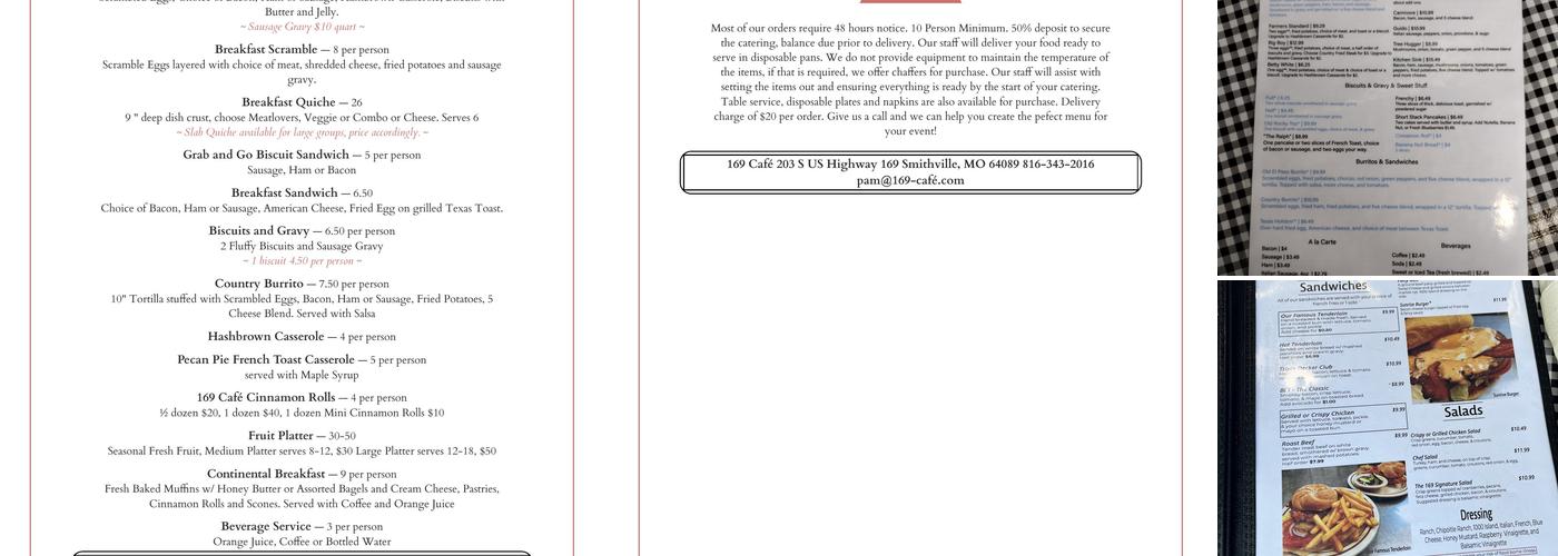 169 Café Menu