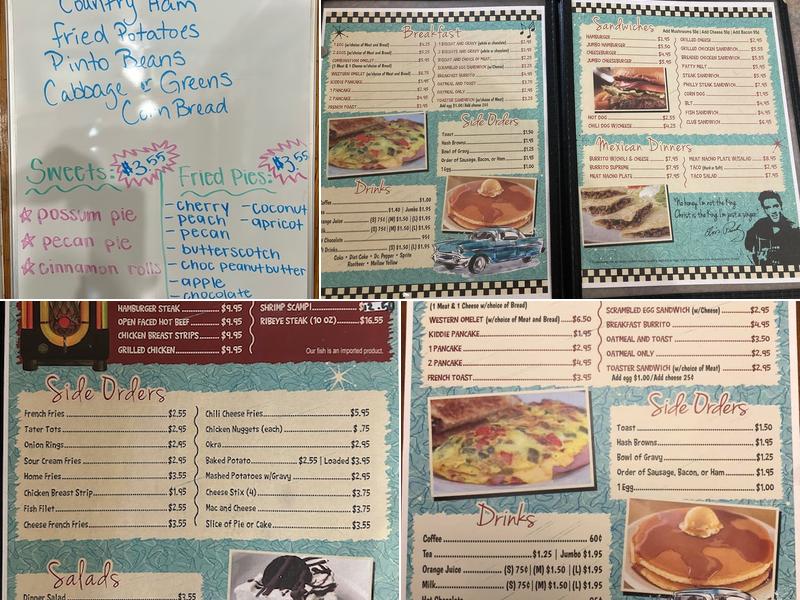 Memory Lane Cafe Menu