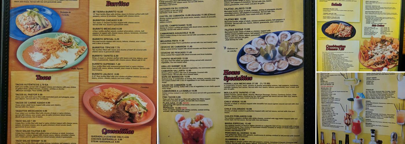 Tapatio Mexican Grill Menu