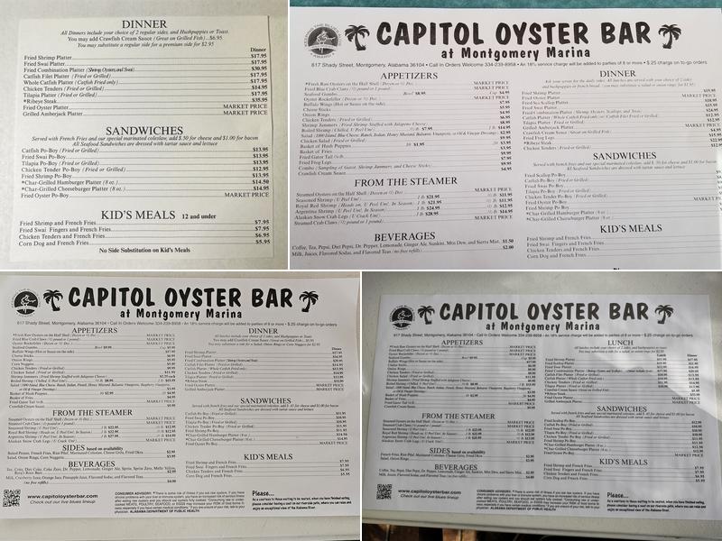 Capitol Oyster Bar Menu