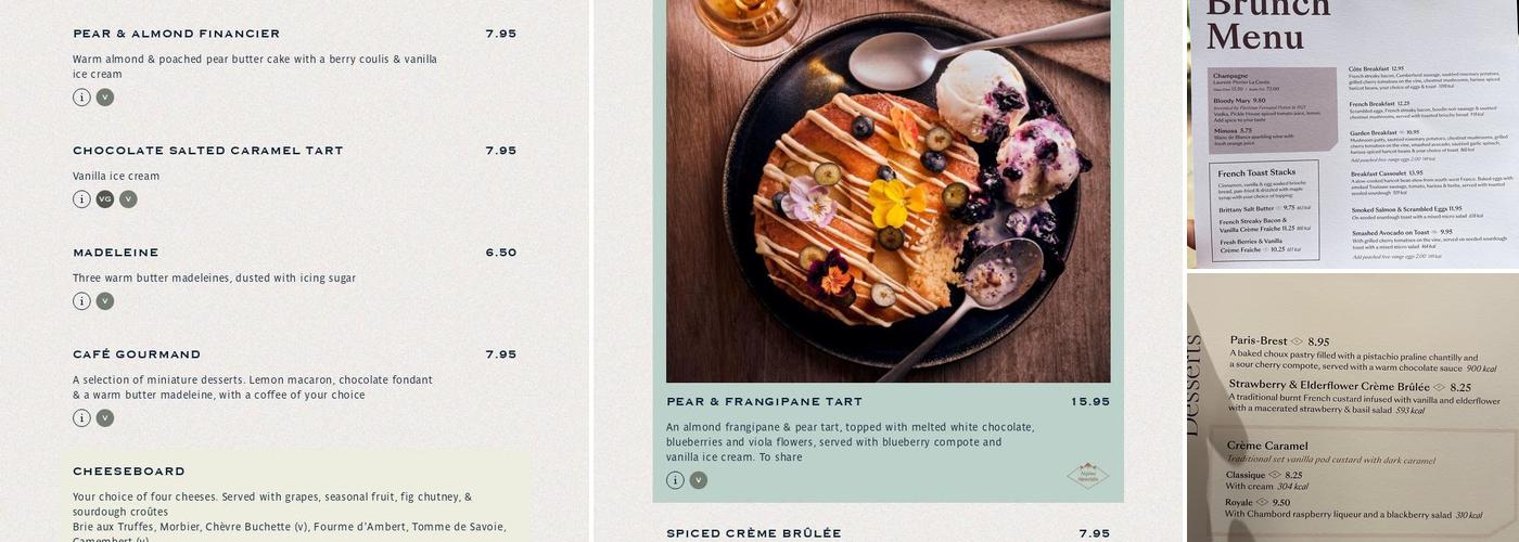 Côte Kensington Menu