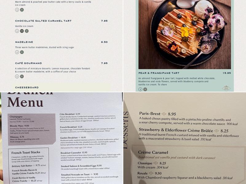 Côte Kensington Menu