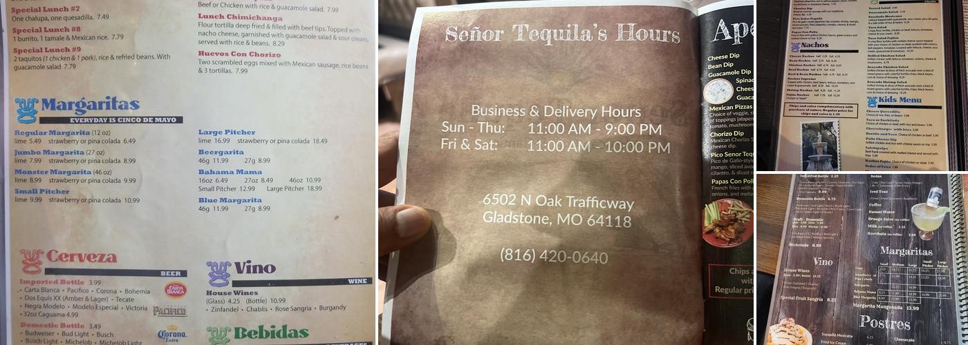 Señor Tequila Menu
