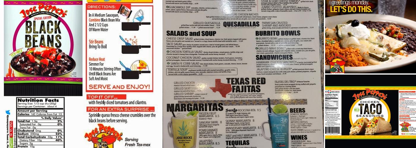 Jose Pepper's Menu