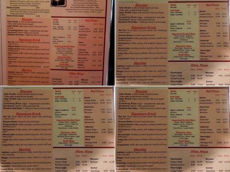 Saki Asian Restaurant Menu