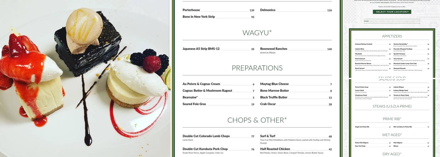 801 Chophouse Menu