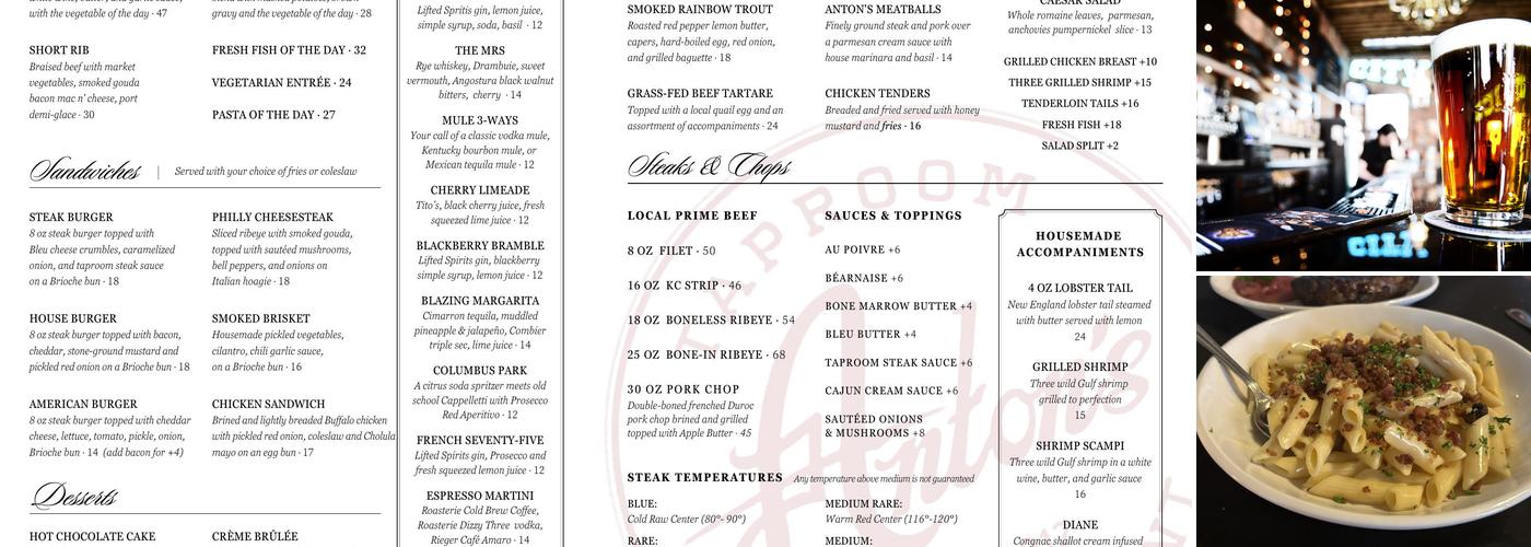 Anton's Menu