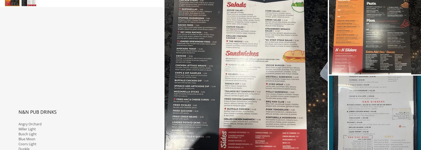 Nick and Nino's Pub Menu