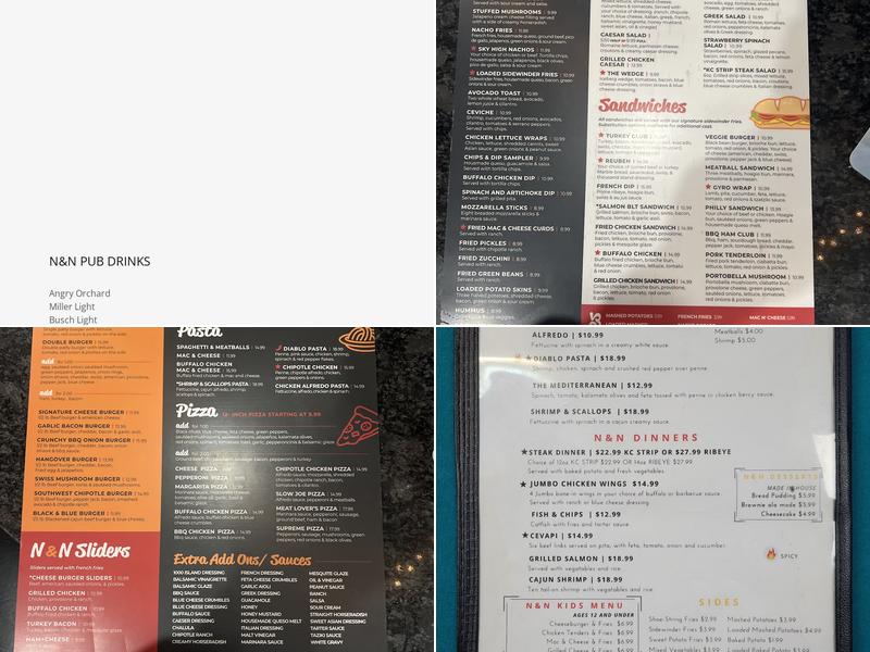 Nick and Nino's Pub Menu
