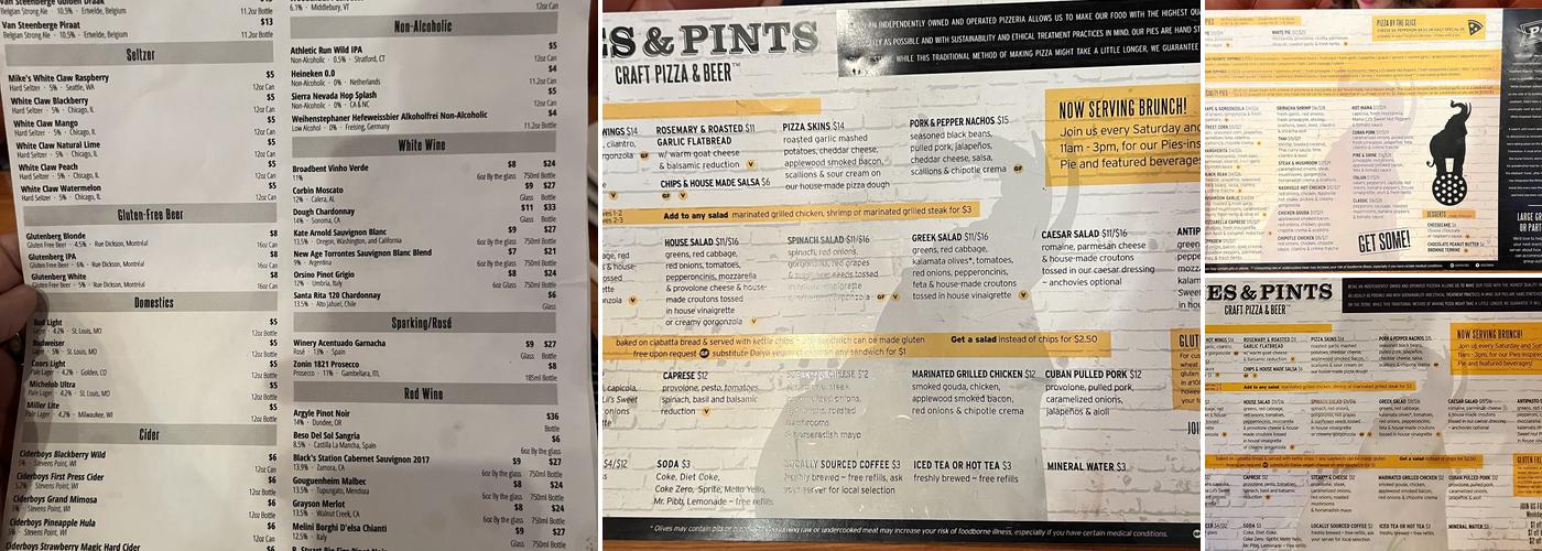 Pies & Pints - Birmingham, AL Menu