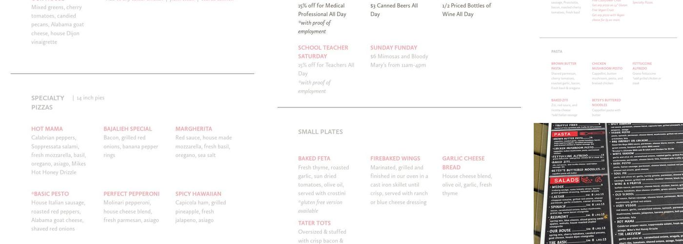 Slice Pizza & Brew Menu