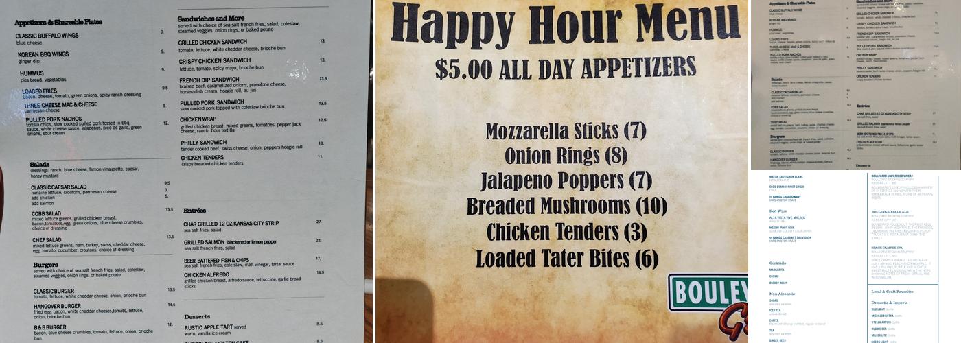 Boulevard Grill Menu