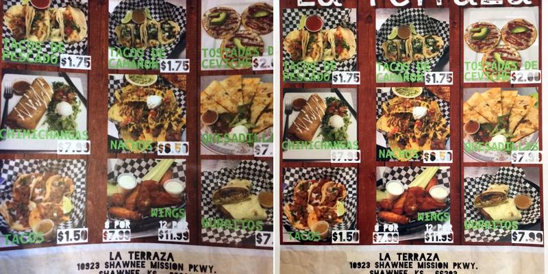 La Terraza Bar and Grill Menu