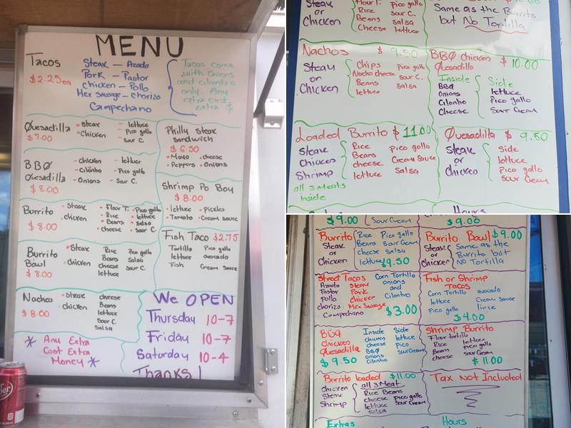 Seven Den Tacos Menu