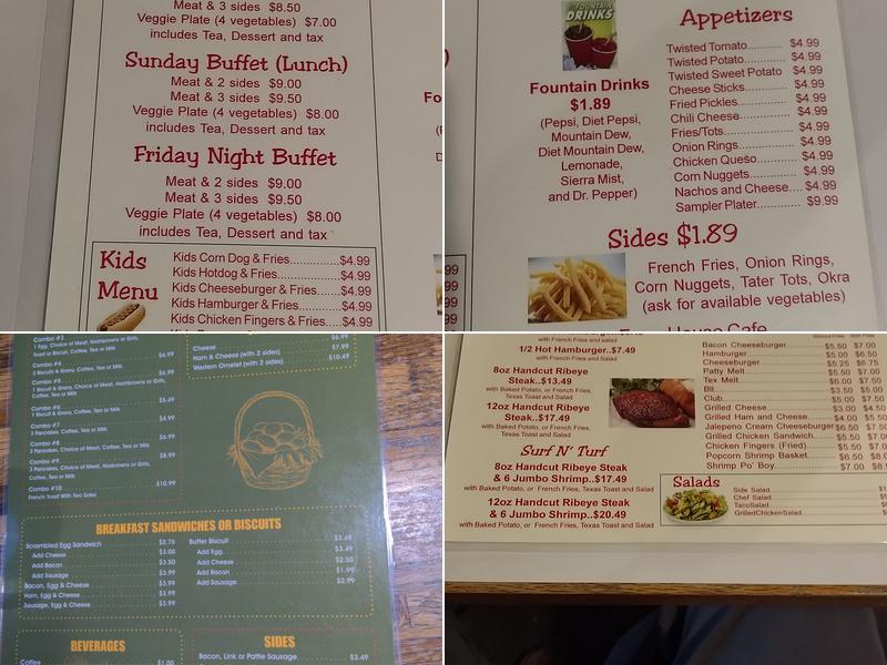Farm House Cafe Menu