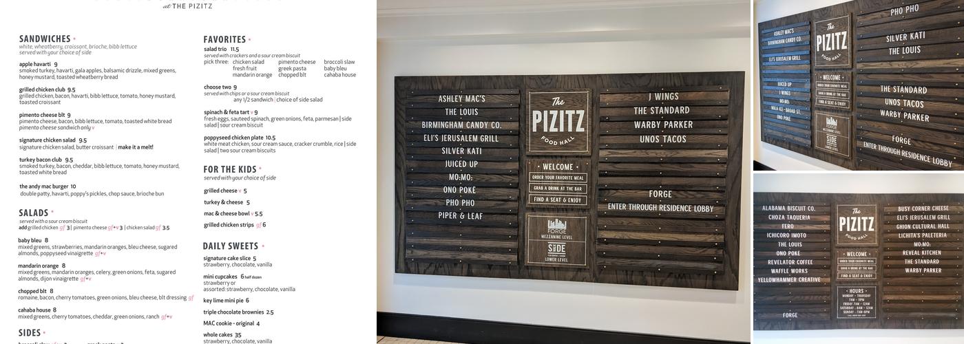The Pizitz Food Hall Menu