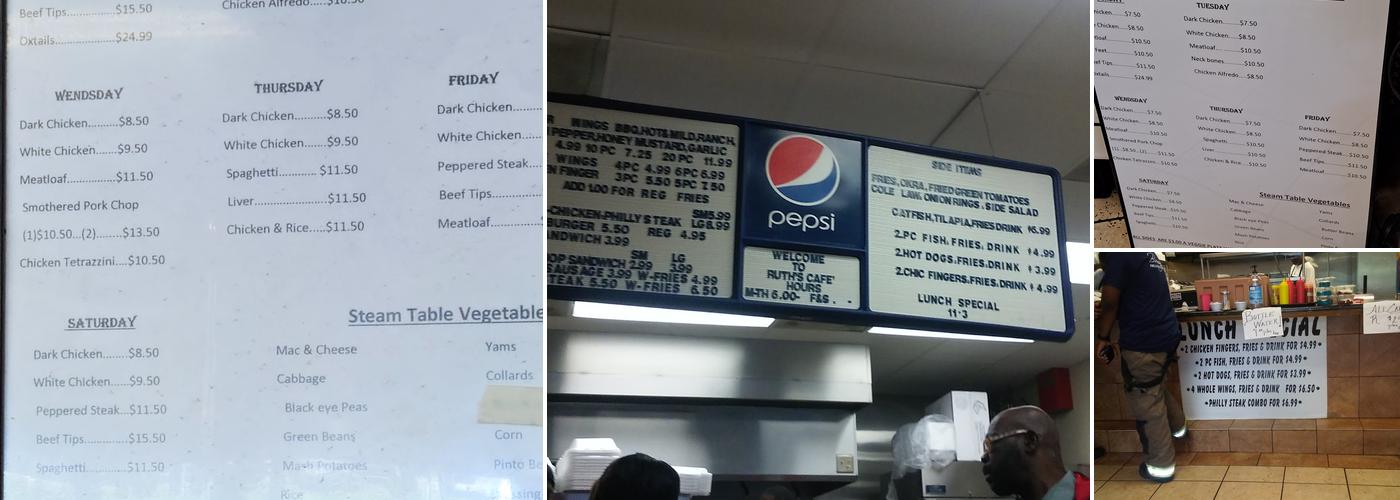 Ruth's Cafe Menu