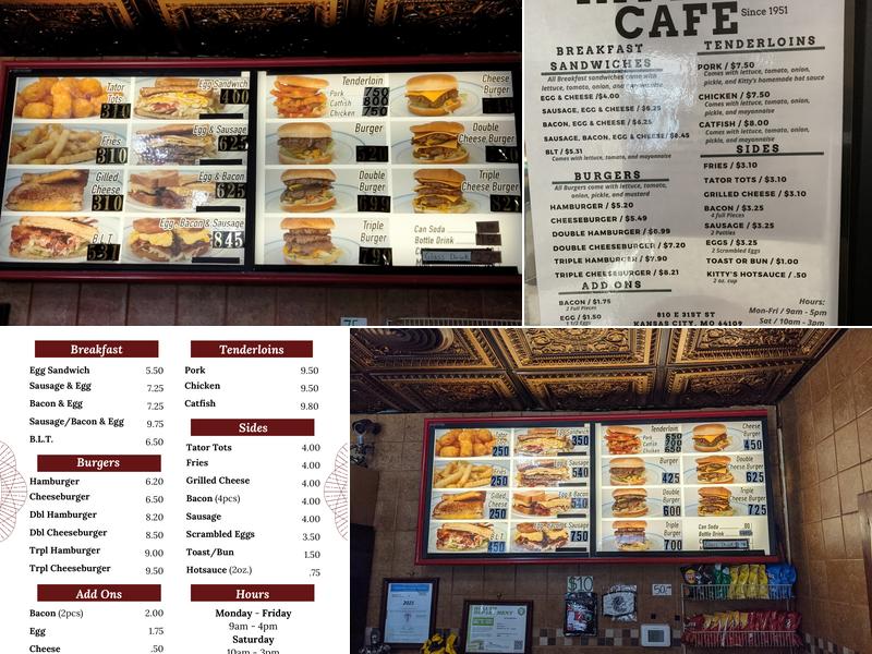 Kitty's Cafe Menu