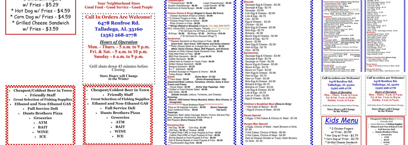 The Cotton Patch Menu