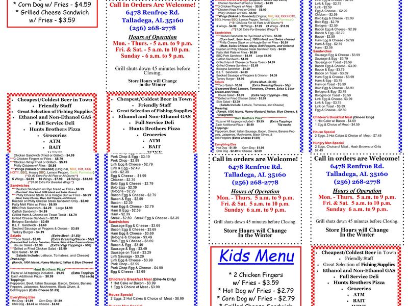 The Cotton Patch Menu