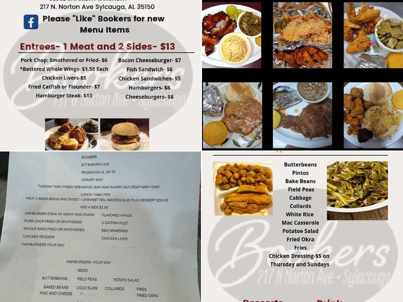 Booker's BBQ Menu