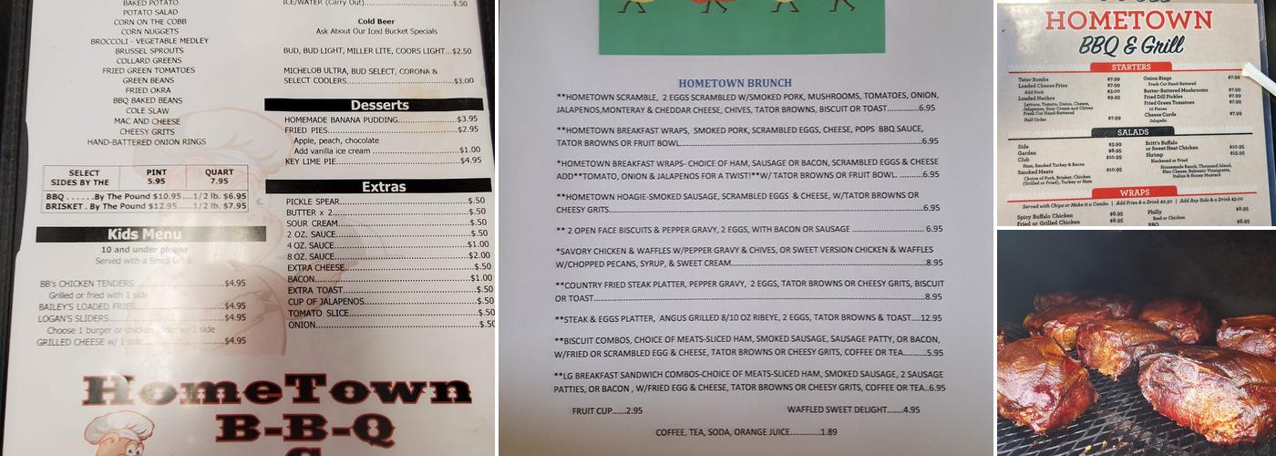 Hometown BBQ & Grill Menu