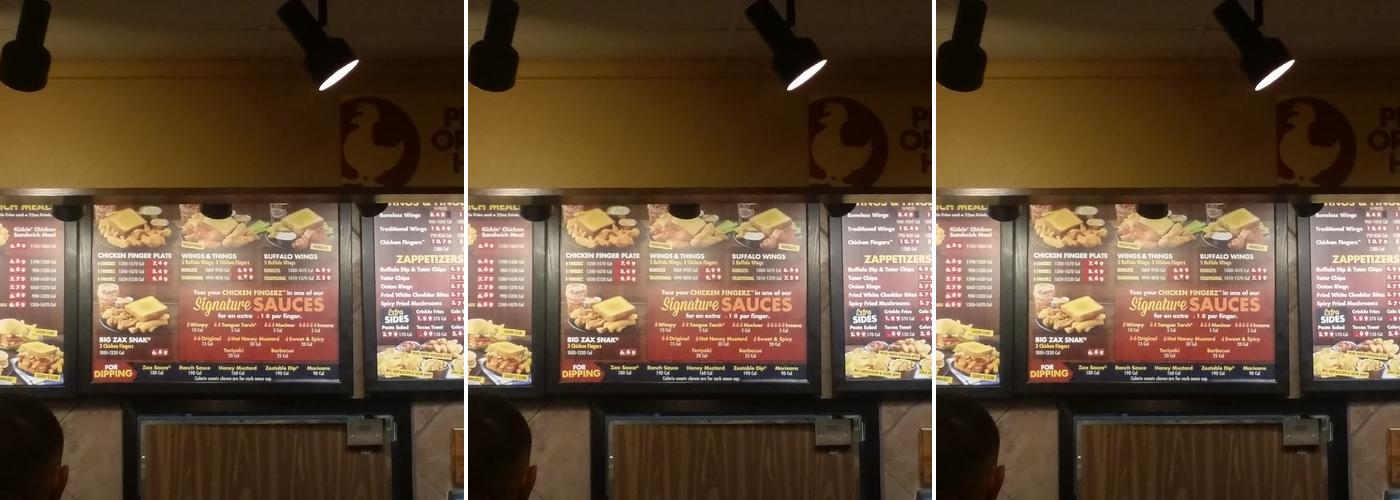 Zaxbys Chicken Fingers & Buffalo Wings Menu