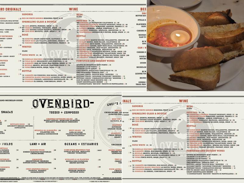 OvenBird Menu