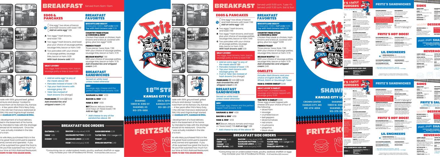 Fritz's Menu