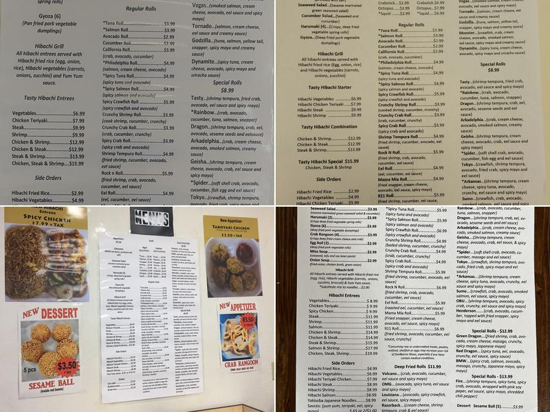 Tasty Hibachi Menu