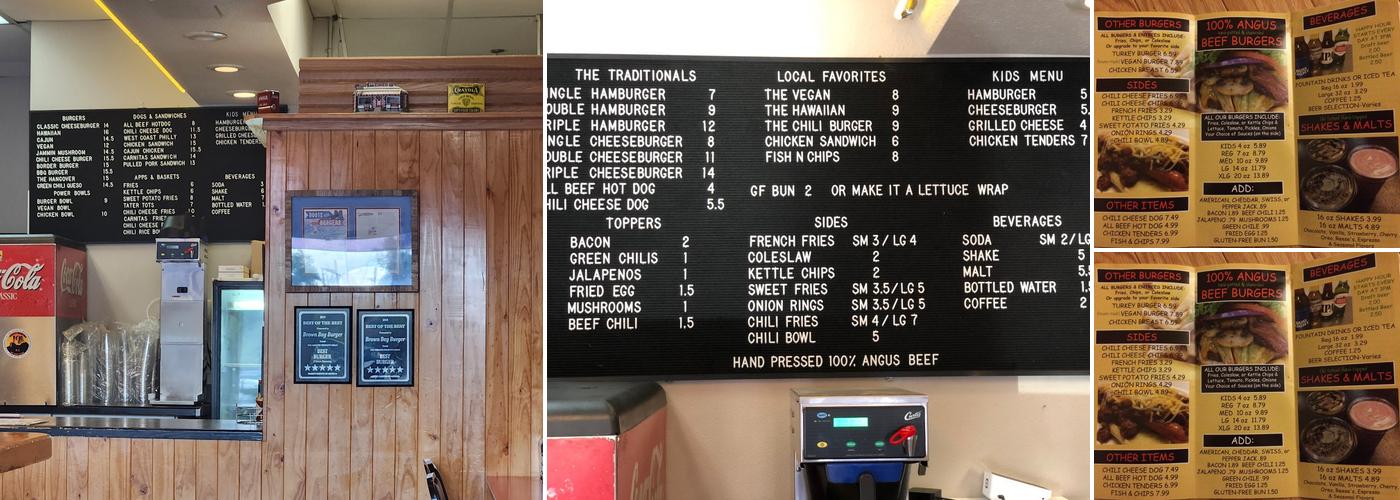 Brown Bag Brewery Menu