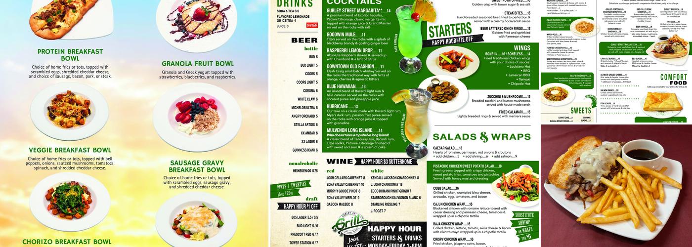 Gurley St Grill Menu