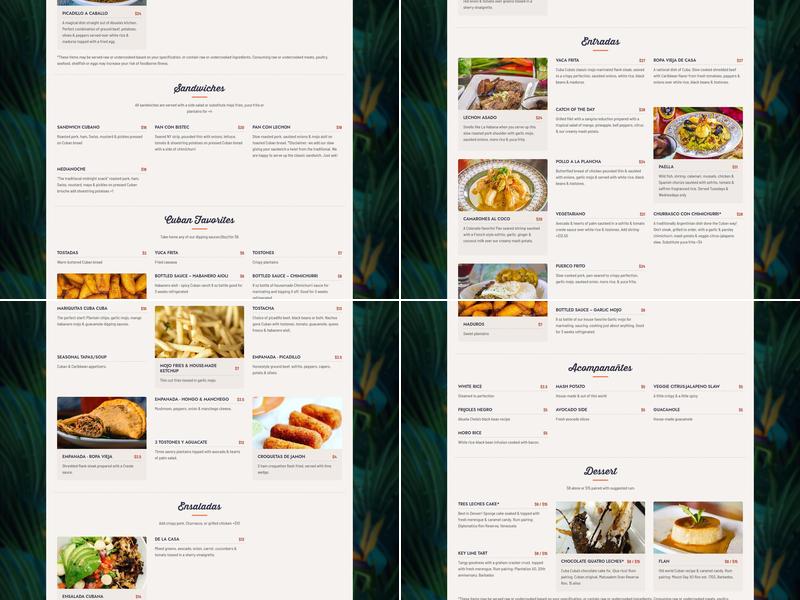 CUBA CUBA glendale Menu