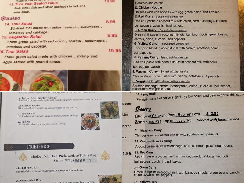 Toi's Thai Kitchen Menu