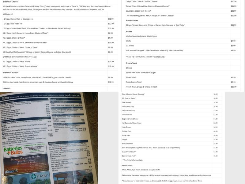 Blue Hills Cafe Menu