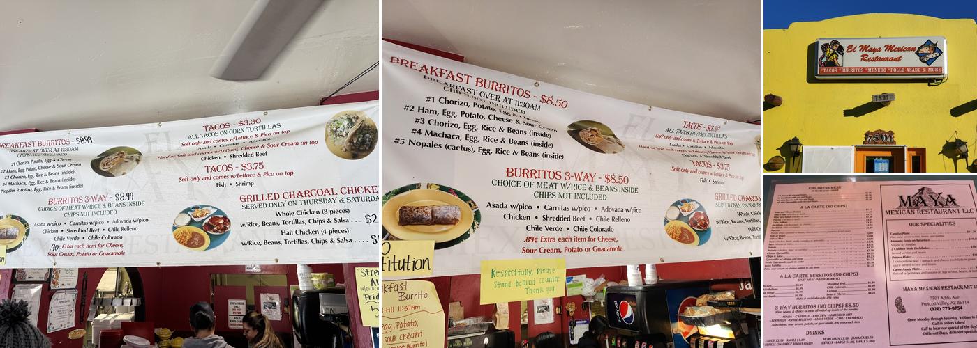 Maya Mexican Food To Go Menu