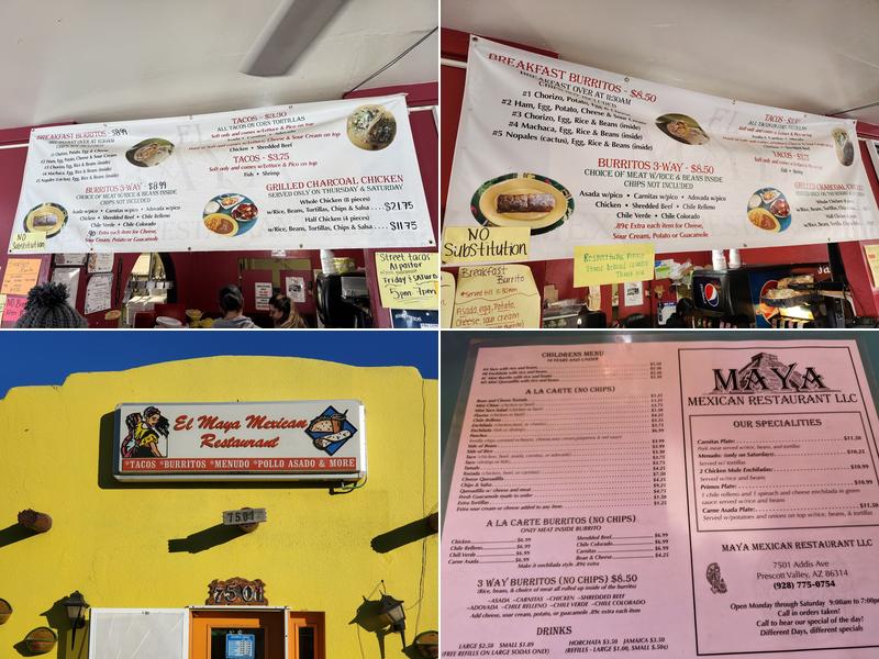 Maya Mexican Food To Go Menu