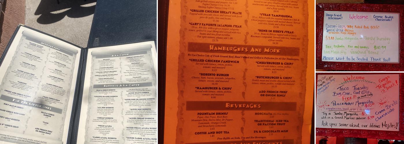 El Charro Norte Menu