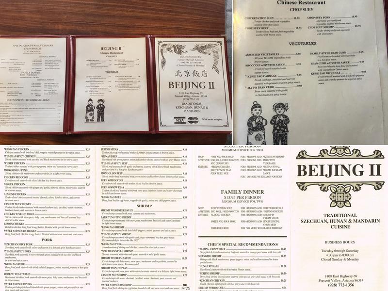 Beijing II Menu