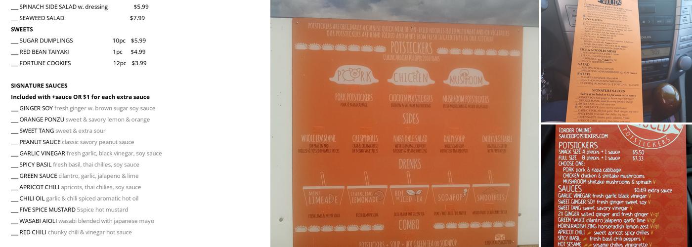 SAUCED POTSTICKERS Drive Thru Menu