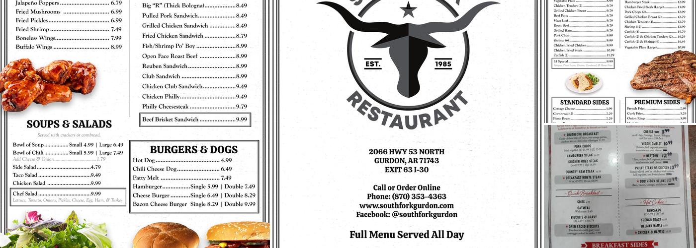 Southfork Restaurant Menu
