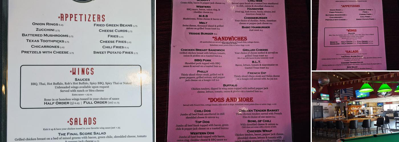 The Final Score Menu